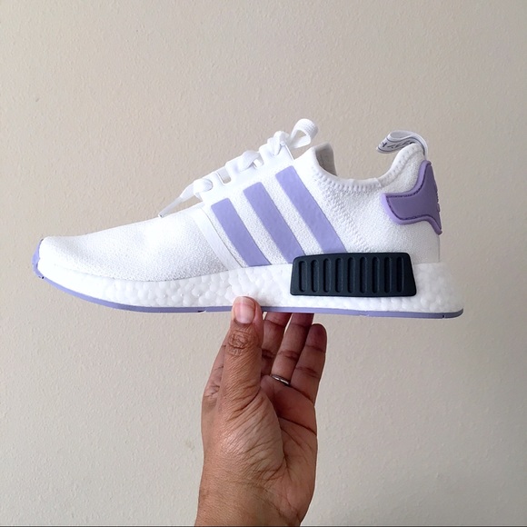 Adidas NMD R1 White Lilac Women Size 9 - Picture 5 of 7